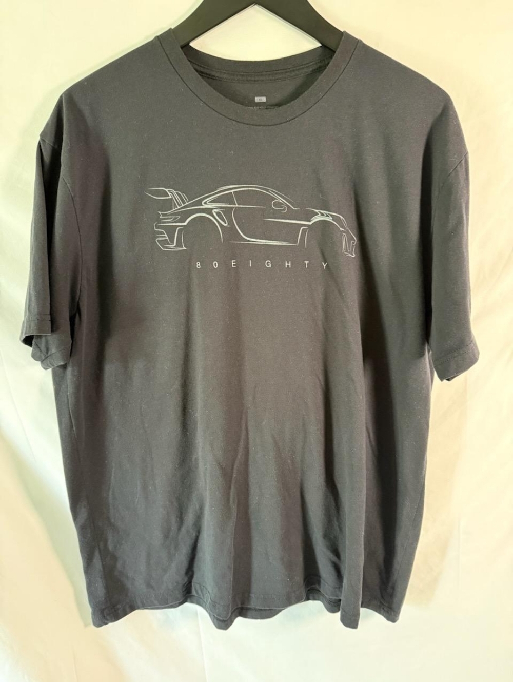 80Eighty Porsche 911 GT3 RS Men's Graphic Black Tee XL